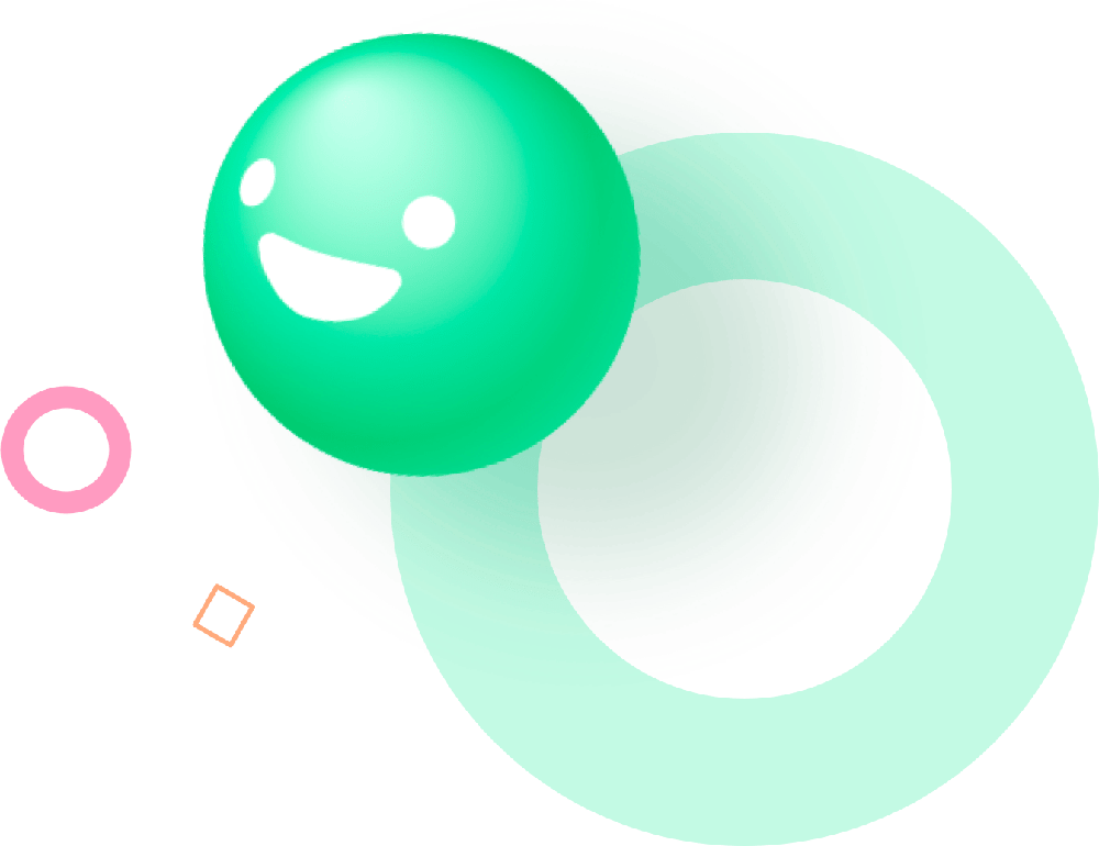 Boule verte qui sourit