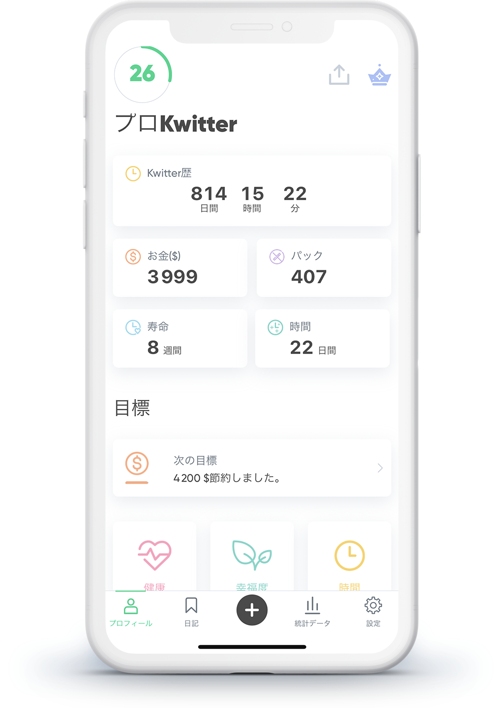 Screenshot of the dashboard